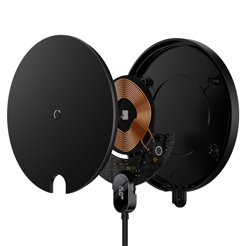 Baseus Wireless Carregador Digital led Display Gen2 15W Preto