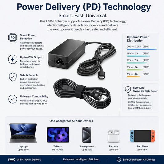 Carregador Lenovo USB-C 65W