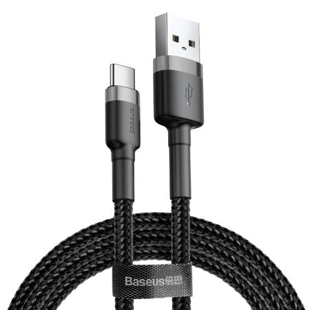 Cabo Baseus Usb-C Nylon 3a 1m Cinzento