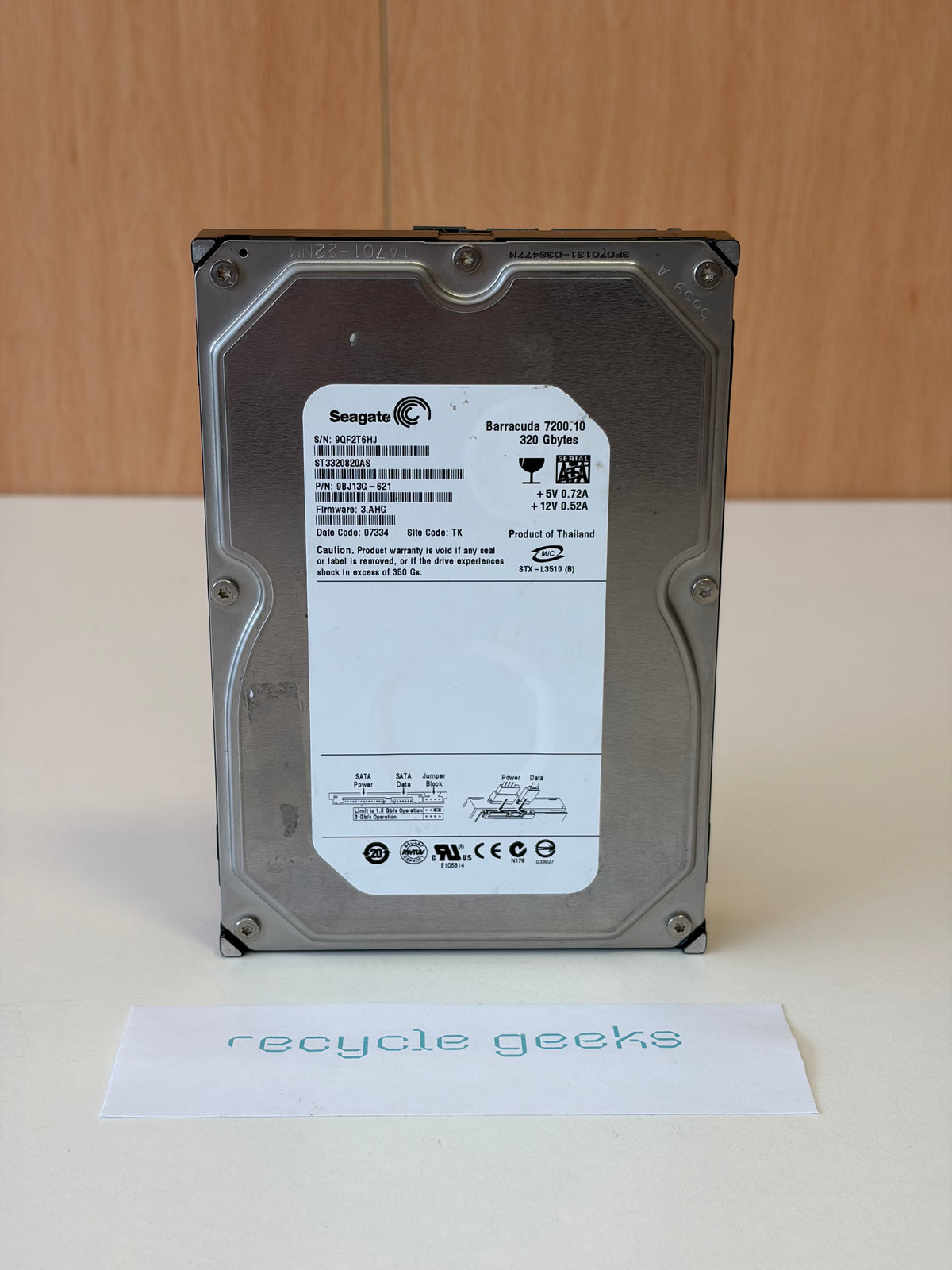 Seagate Barracuda 3,5'' ST3320820AS 7200rpm 320GB Sata (silver) — Grade B