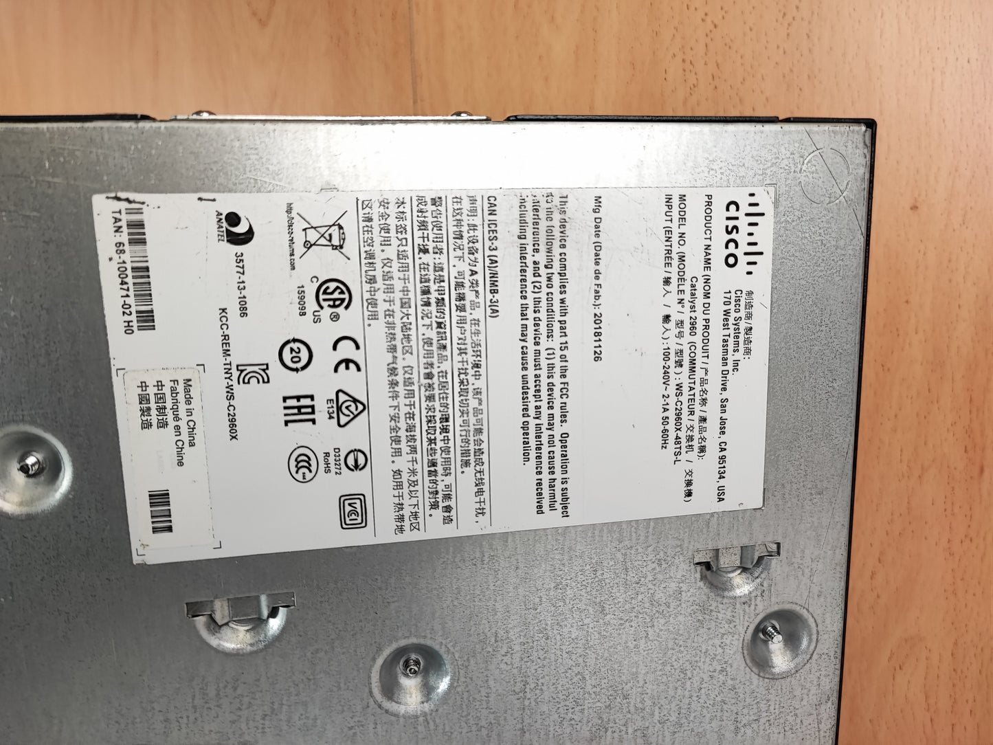 Cisco Switch - WS-C2960X-48TS-L