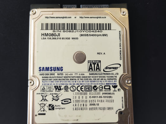Disco Rígido HDD SATA 2,5'' 80GB GENÉRICO