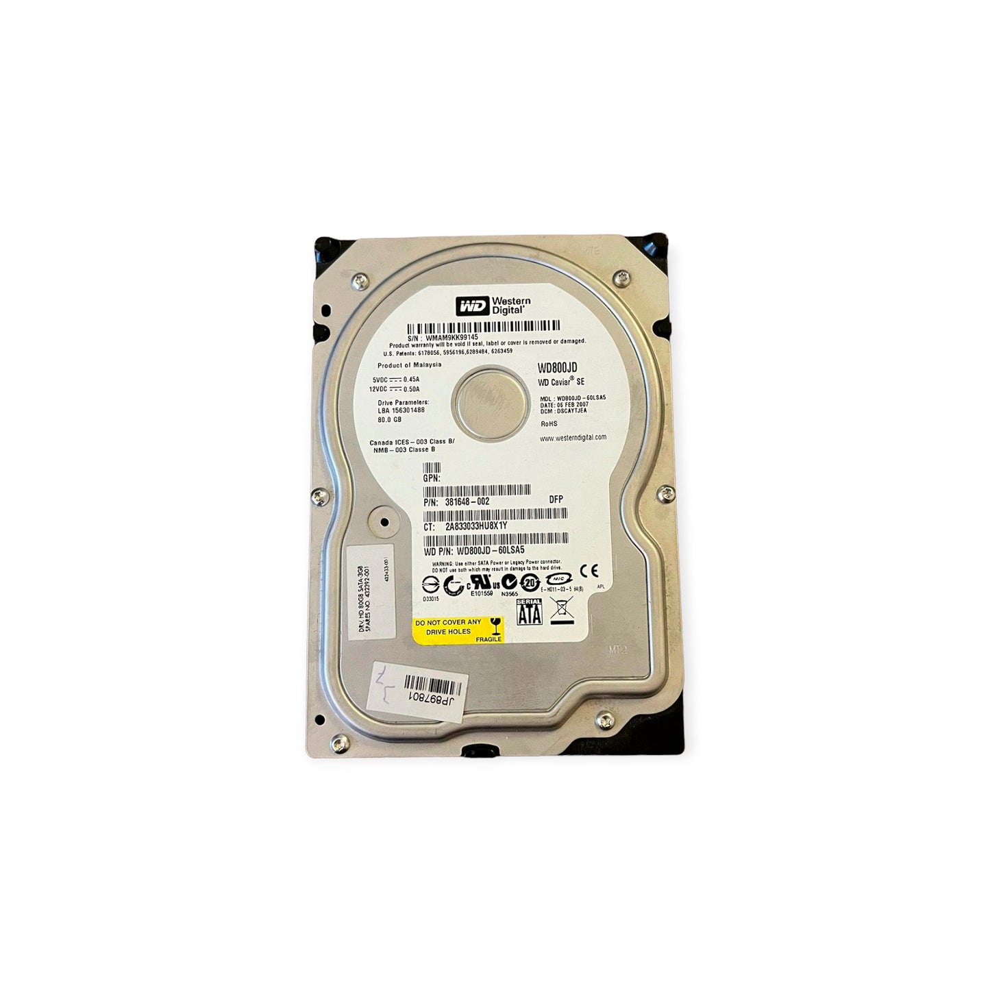 Disco Rígido 3,5'' WD 80GB WD800JD