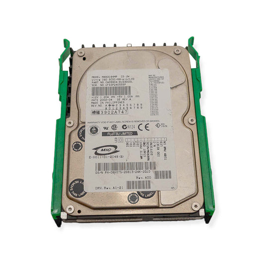 Disco Rígido IDE 3,5'' Fujitsu MAN3184MP 18GB Ultra 160 SCSI/68-pin/LVD sn UFS3P24055SP com caddy