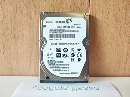 Disco Rígido Seagate ST9500423AS 500GB HDD 2,5'' SATA Estado: Excelente - A