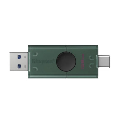 Pen Drive Kingston DataTraveler Duo USB-A/C 3.2 128GB Verde/Preta