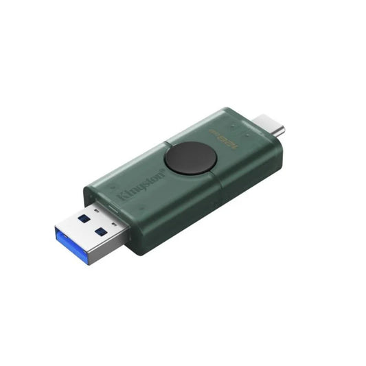 Pen Drive Kingston DataTraveler Duo USB-A/C 3.2 128GB Verde/Preta