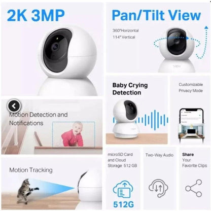 TP Link Tapo TC71 Câmara de Vigilância IP 360o 2K 3MP