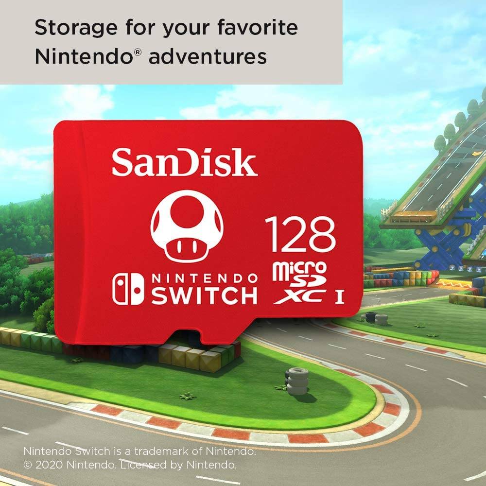 Cartão Memória SanDisk Nintendo Switch UHS-I U3 microSDXC 128GB