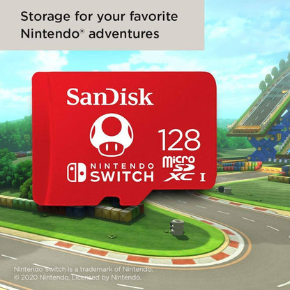 Cartão Memória SanDisk Nintendo Switch UHS-I U3 microSDXC 128GB