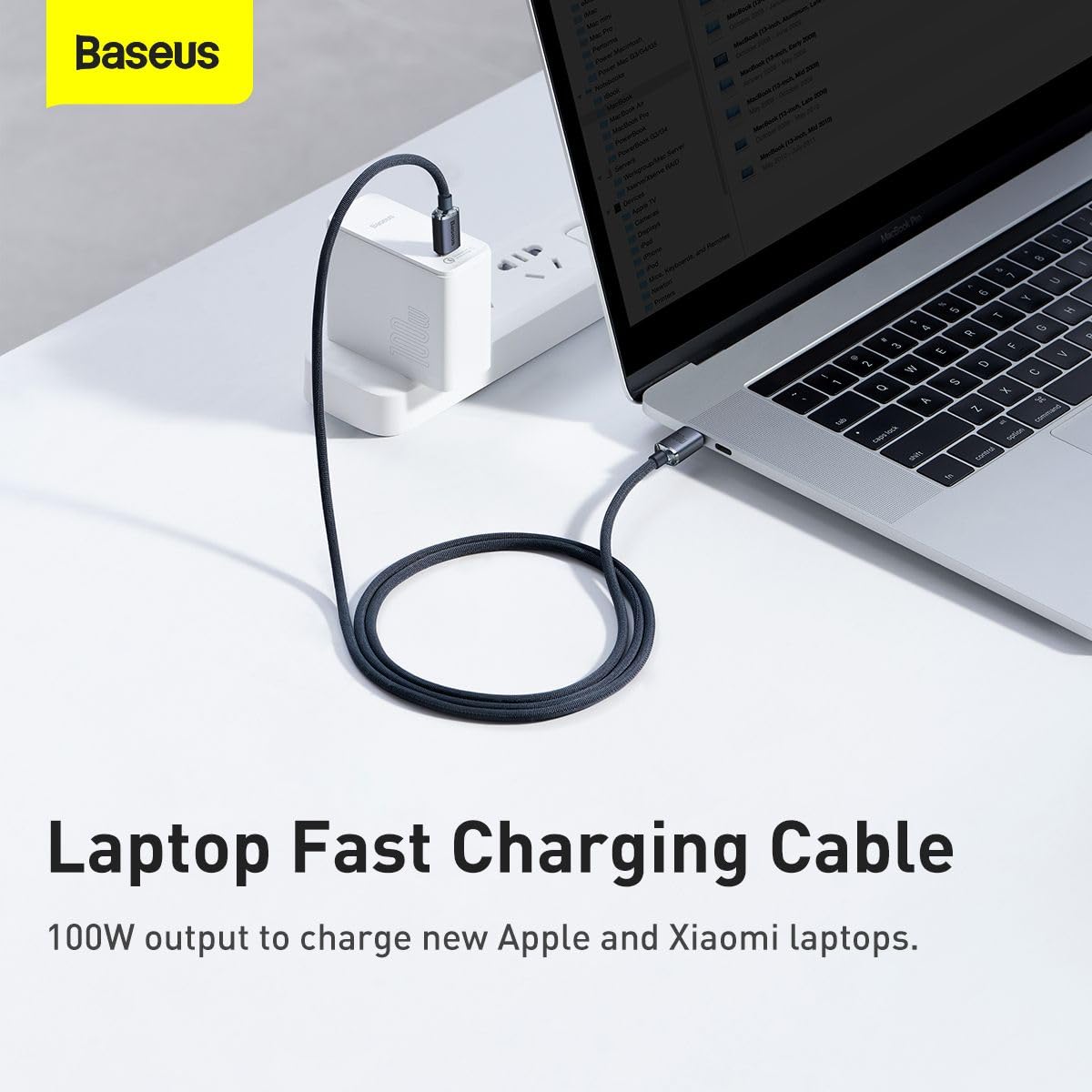 BASEUS CRYSTAL SHINE SERIES FAST CHARGING DATA CABLE TYPE-C TO TYPE-C 100W 1.2M BLACK