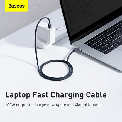 BASEUS CRYSTAL SHINE SERIES FAST CHARGING DATA CABLE TYPE-C TO TYPE-C 100W 1.2M BLACK