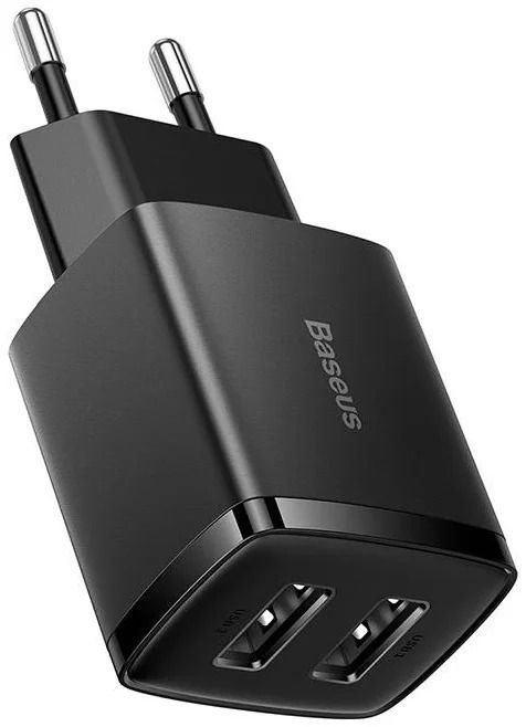 BASEUS COMPACT CHARGER 2U 10.5W EU BLACK