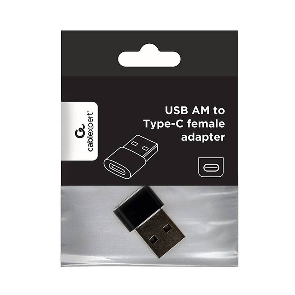 Adaptador Gembird A-USB2-AMCF-02 USB-A para USB-C Preto - A-USB2-AMCF-02