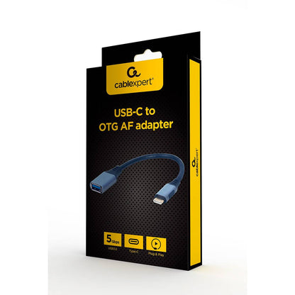 Adaptador USB-C Gembird A-USB3C-OTGAF-01 p/ USB-A 15cm Cinza