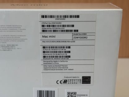 Apple Mac Mini A1993 MRTR2LL/A 2018 i3 8100B 8GB Ram 512GB NVMe (grey) — Novo N