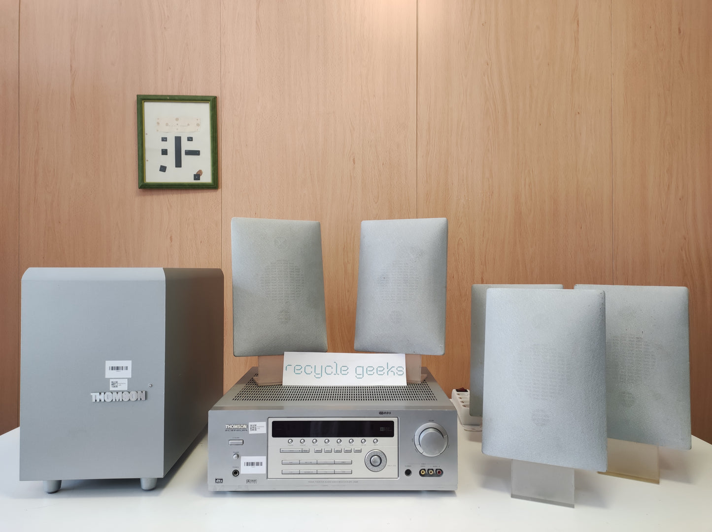 Colunas Thomson SPL 2000 sat. 5 alto-falantes 100w + subwoofer    Razoável - C