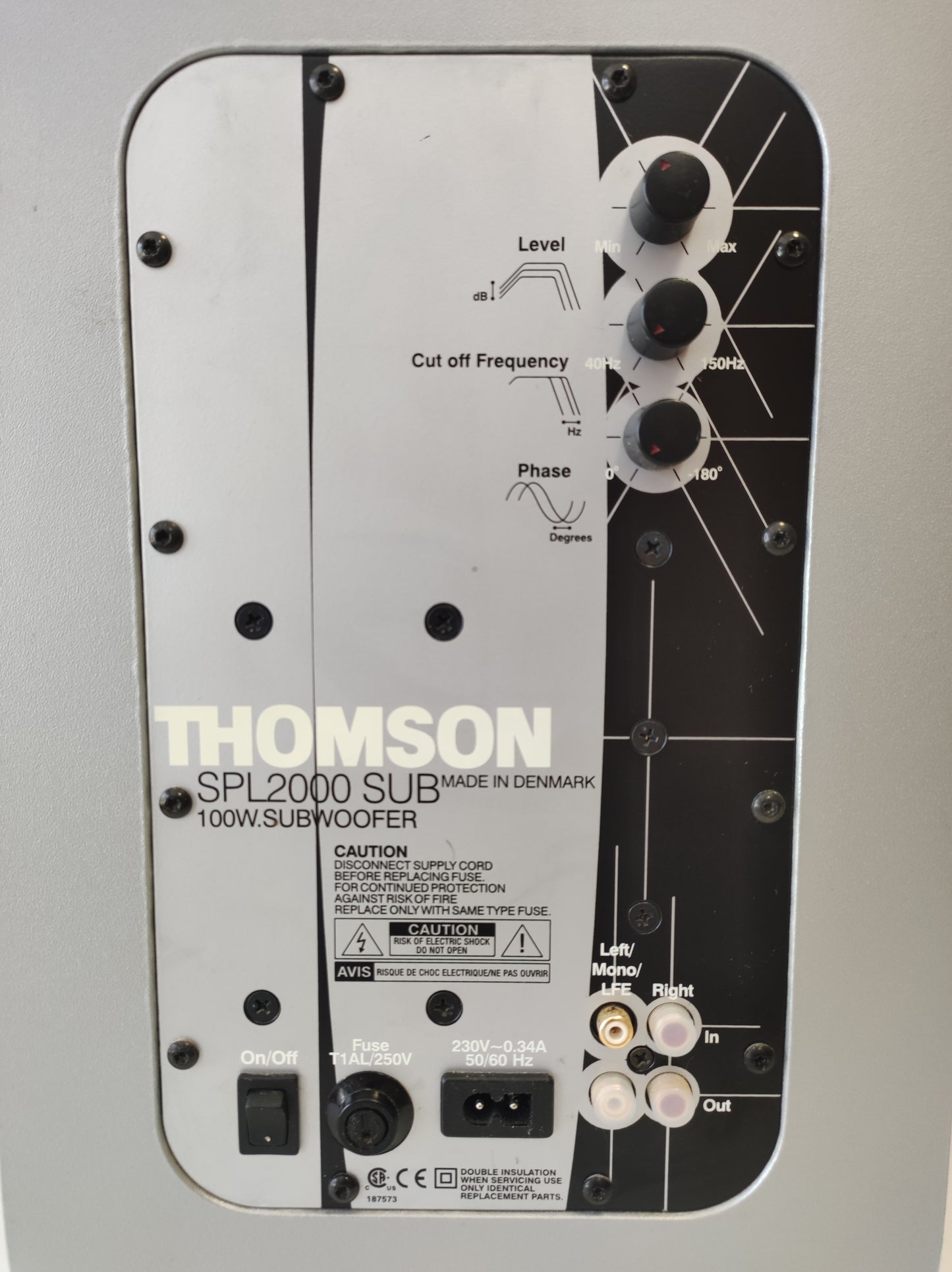 Colunas Thomson SPL 2000 sat. 5 alto-falantes 100w + subwoofer    Razoável - C