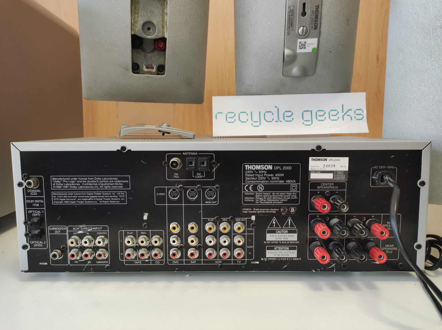 Colunas Thomson SPL 2000 sat. 5 alto-falantes 100w + subwoofer    Razoável - C