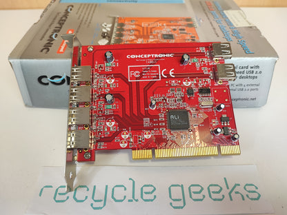 Placa Expansão portas USB via PCIE Conceptronic C480i1 6X USB 2.0 Estado: Excelente - A