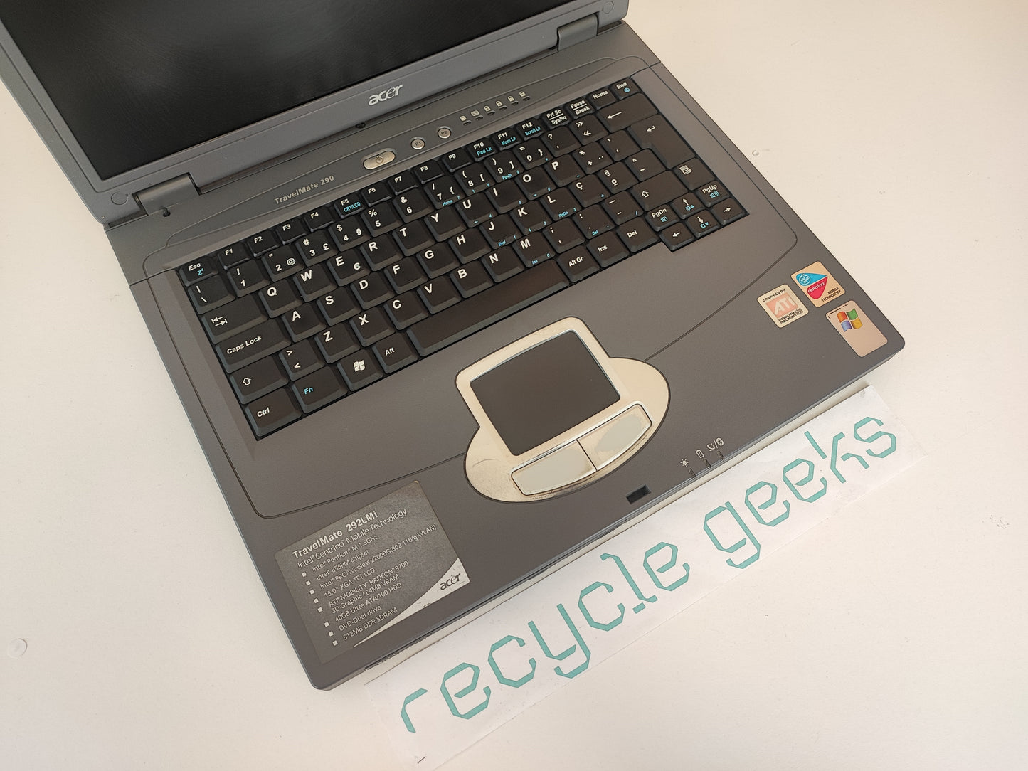 Portátil Acer CL51 Intel Pentium M 1.5GHz 767MB RAM SD-RAM 40GB IDE Teclado PT Portugal Estado: Muito Bom - B