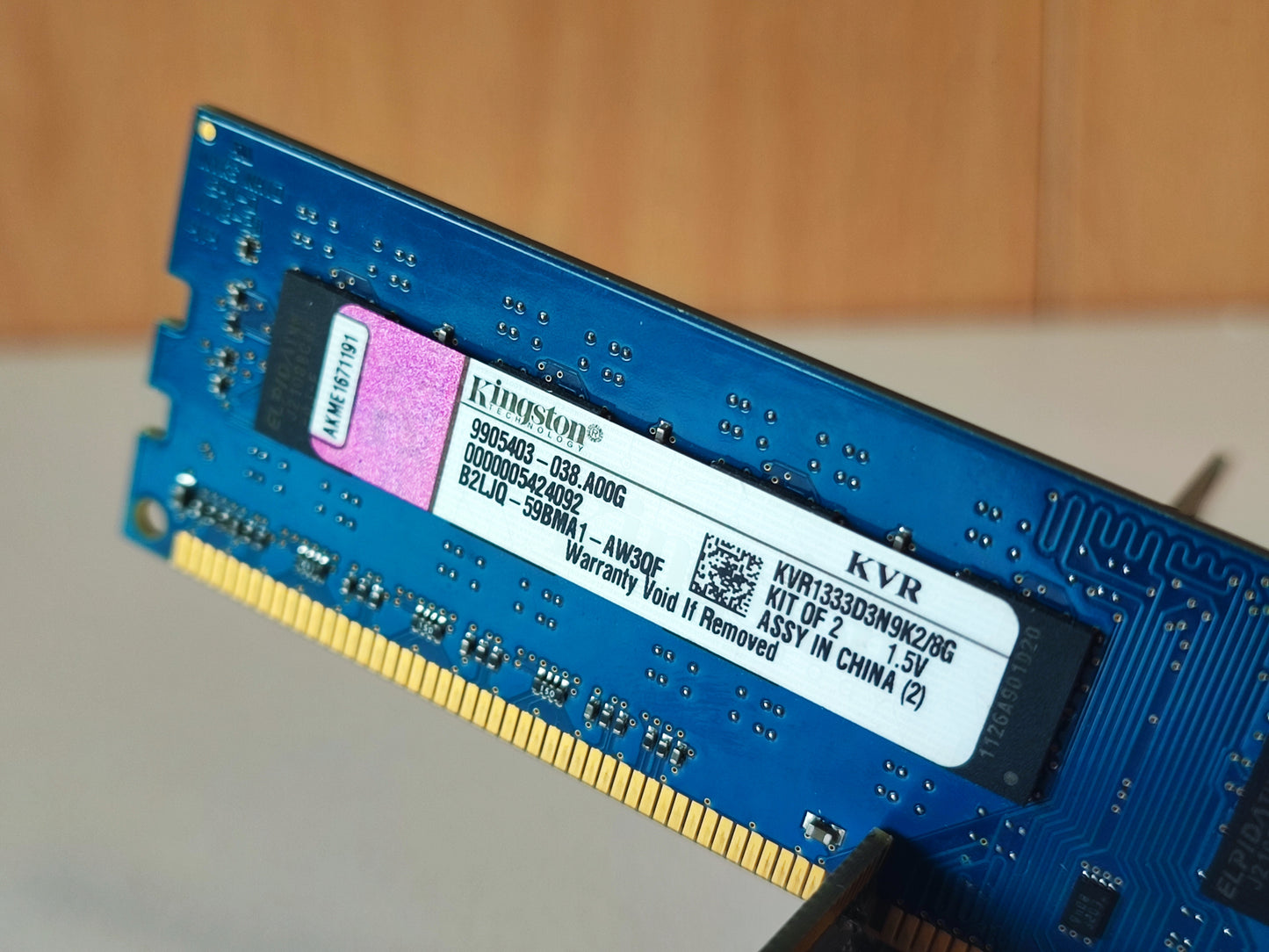 KIT Memória RAM Kingston KVR1333D3N9K2/8G 4GBx2 RAM DDR3 Estado: Muito Bom - B