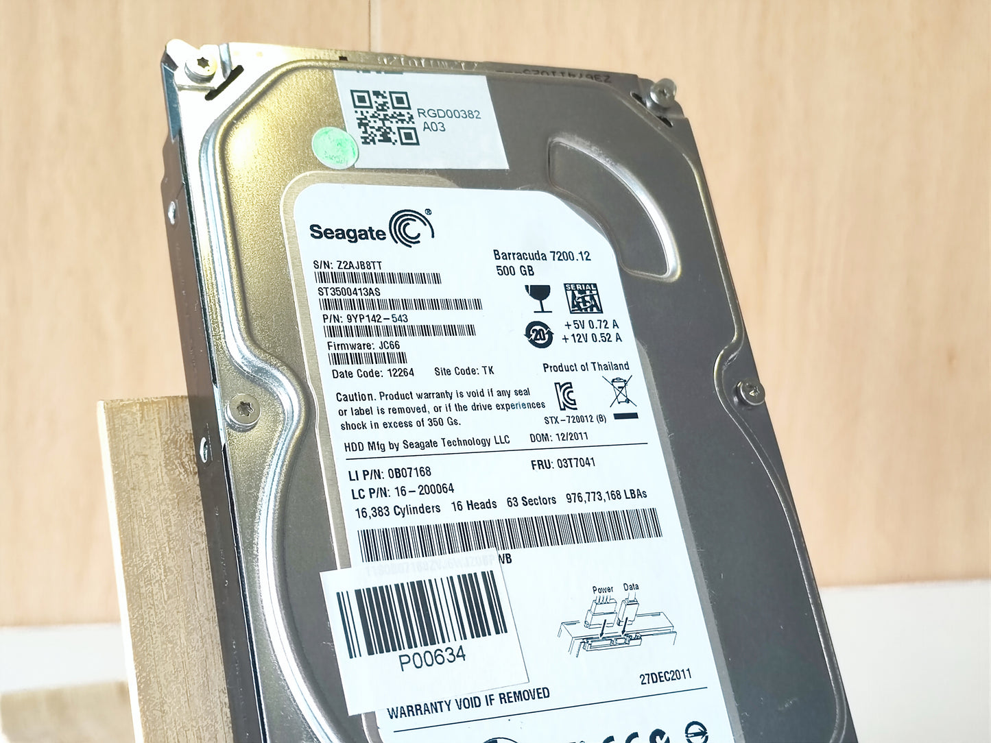 Disco Rígido Seagate 3,5'' ST3500413AS 500GB HDD Estado: Muito Bom - B