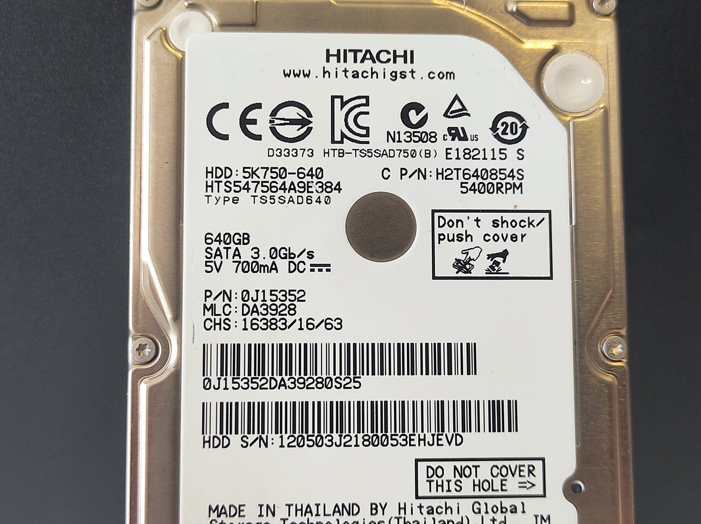 Disco Rígido HDD SATA 2,5'' 640GB GENÉRICO