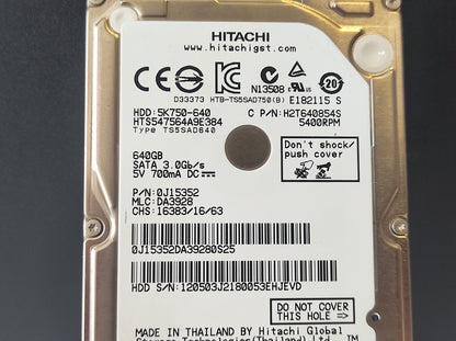 Disco Rígido HDD SATA 2,5'' 640GB GENÉRICO