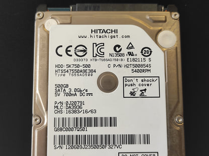 Disco Rígido HDD SATA 2,5'' 500GB GENÉRICO