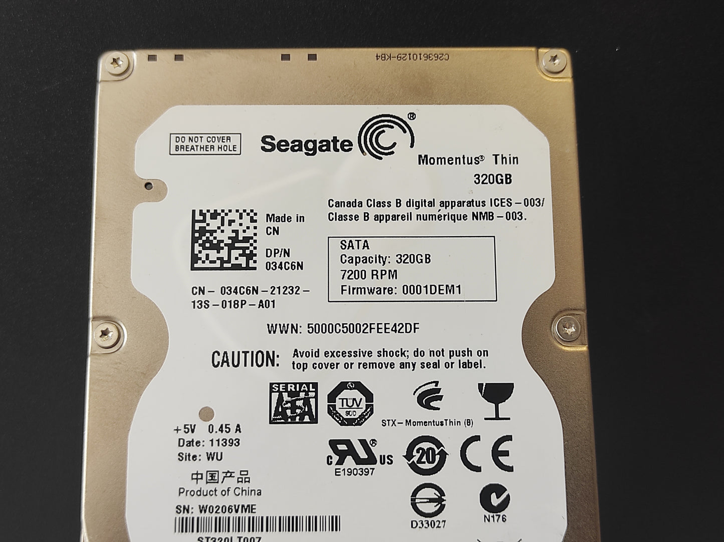 Disco Genérico HDD 2,5'' 320GB (Diversas marcas)