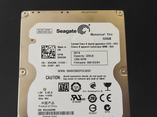 Disco Genérico HDD 2,5'' 320GB (Diversas marcas)