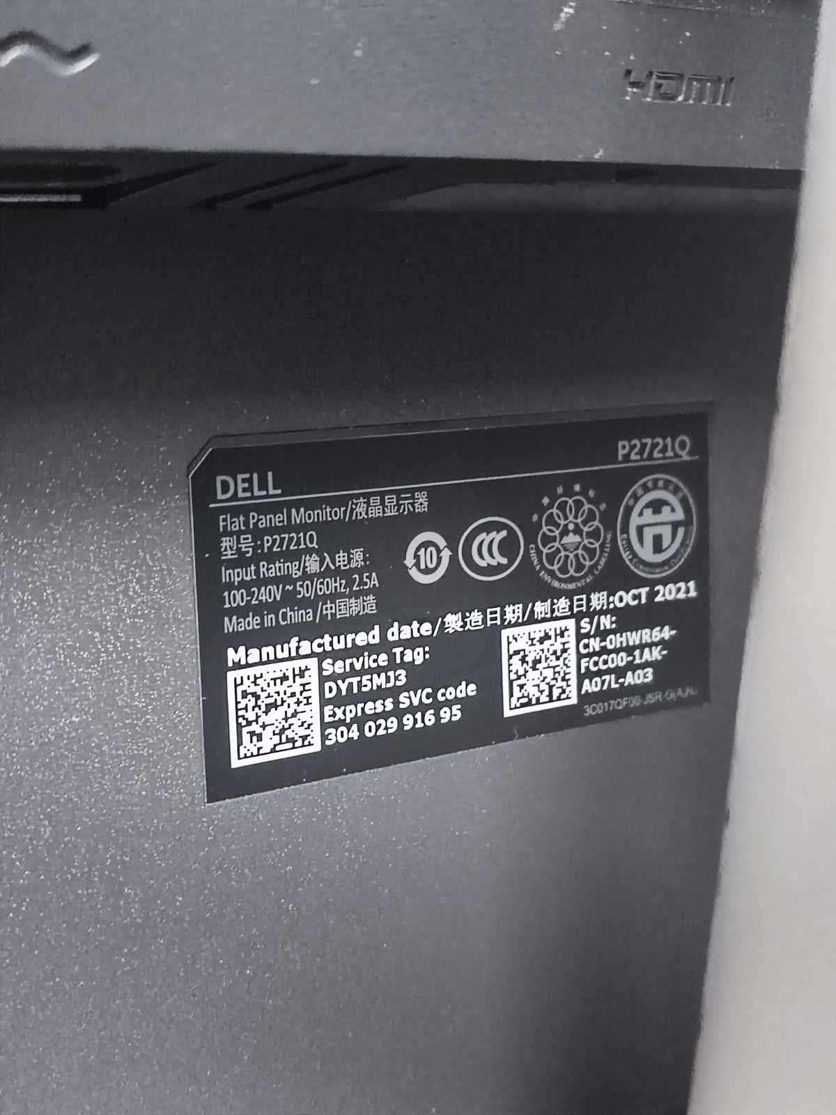 Monitor Dell P2721Q 27" 4K IPS Usb-C (Excelente Estado)