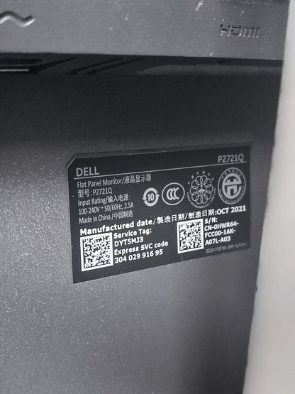 Monitor Dell P2721Q 27" 4K IPS Usb-C (Excelente Estado)