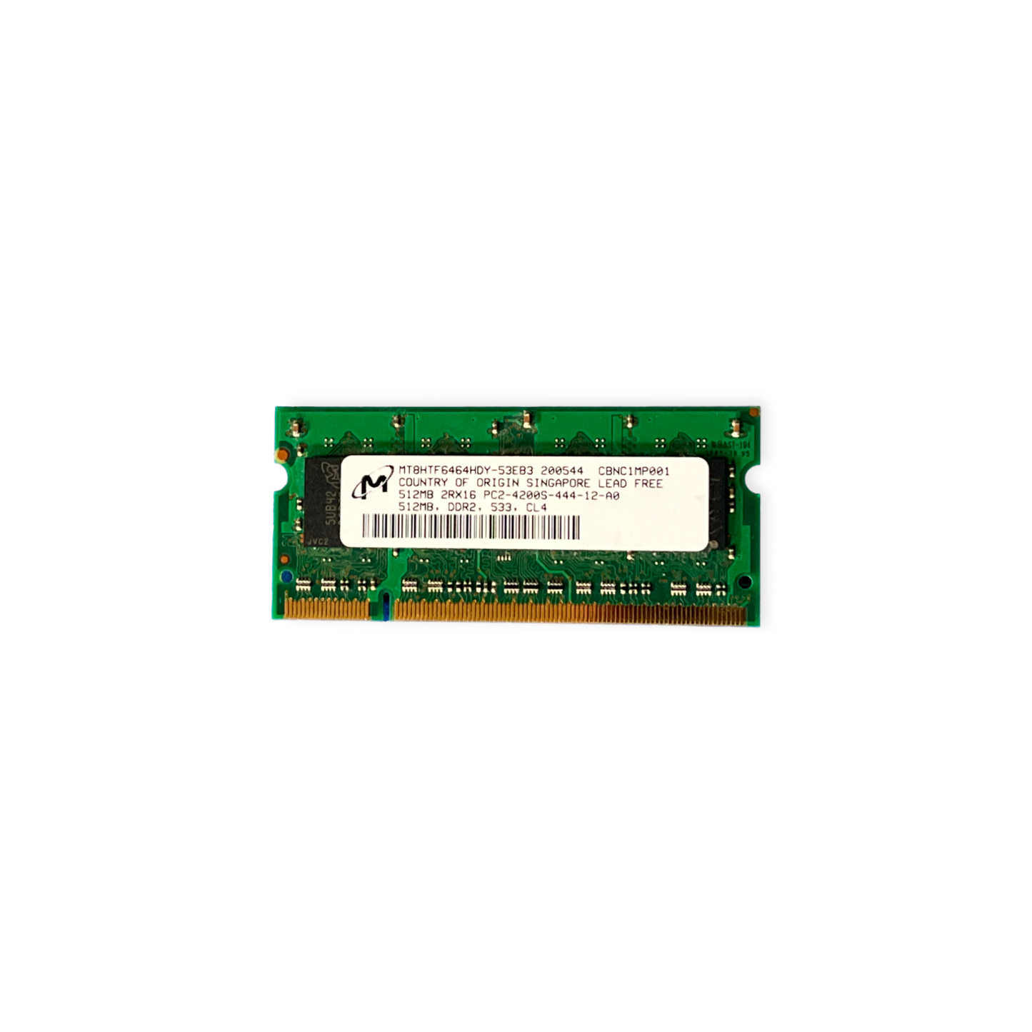 Memória Ram SO-DIMM Micron DDR2 512MB 4200S MT8HTF6464HDY-53EB3