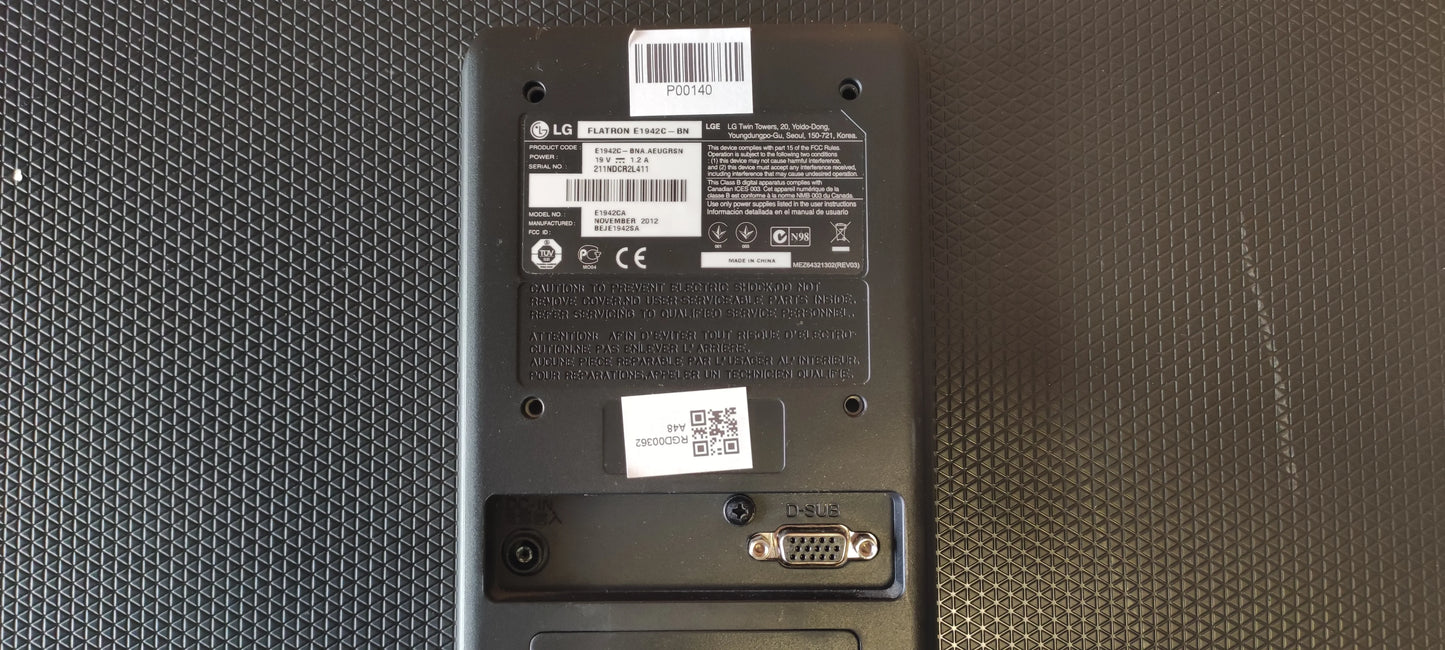 Monitor LG FLATRON E1942C-BN Estado: Razoável - C