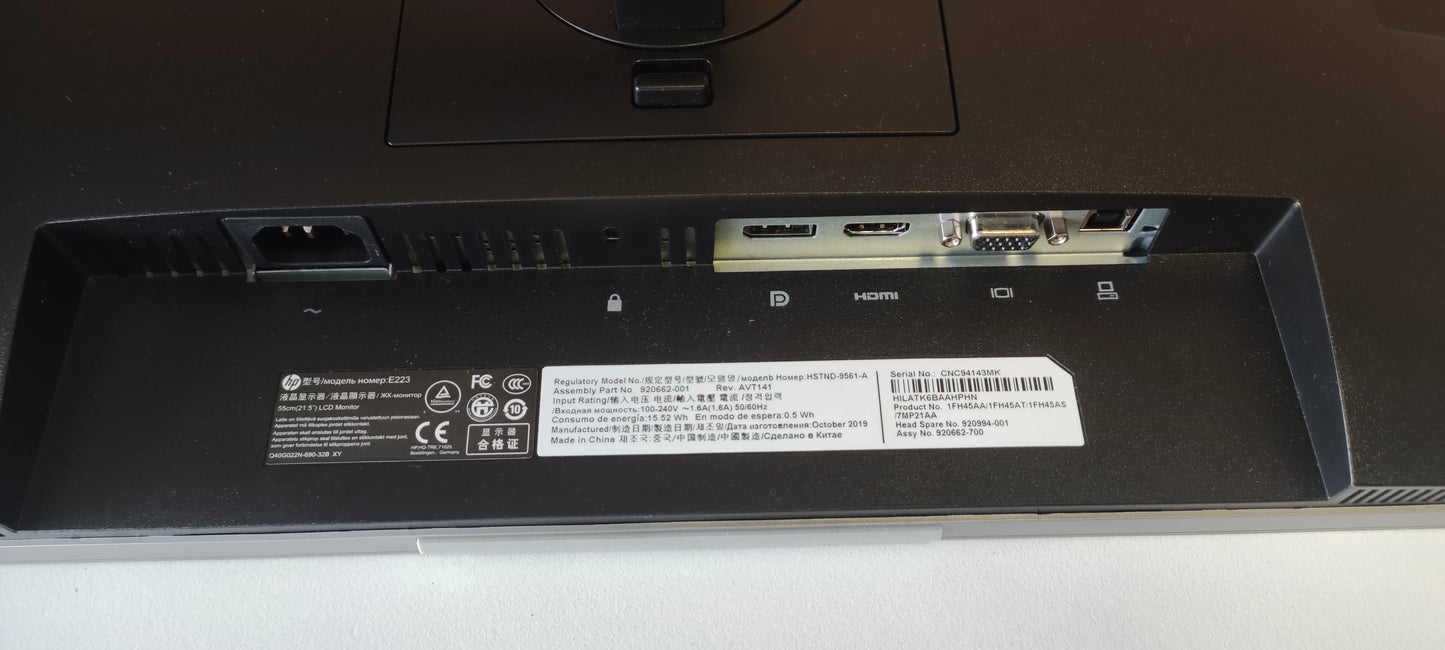 Monitor HP E223 Estado: Muito Bom - B