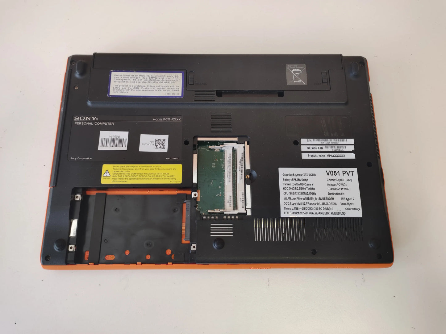 Portátil Sony VAIO PCG-XXXX Teclado PT Portugal Estado: Para peças - F