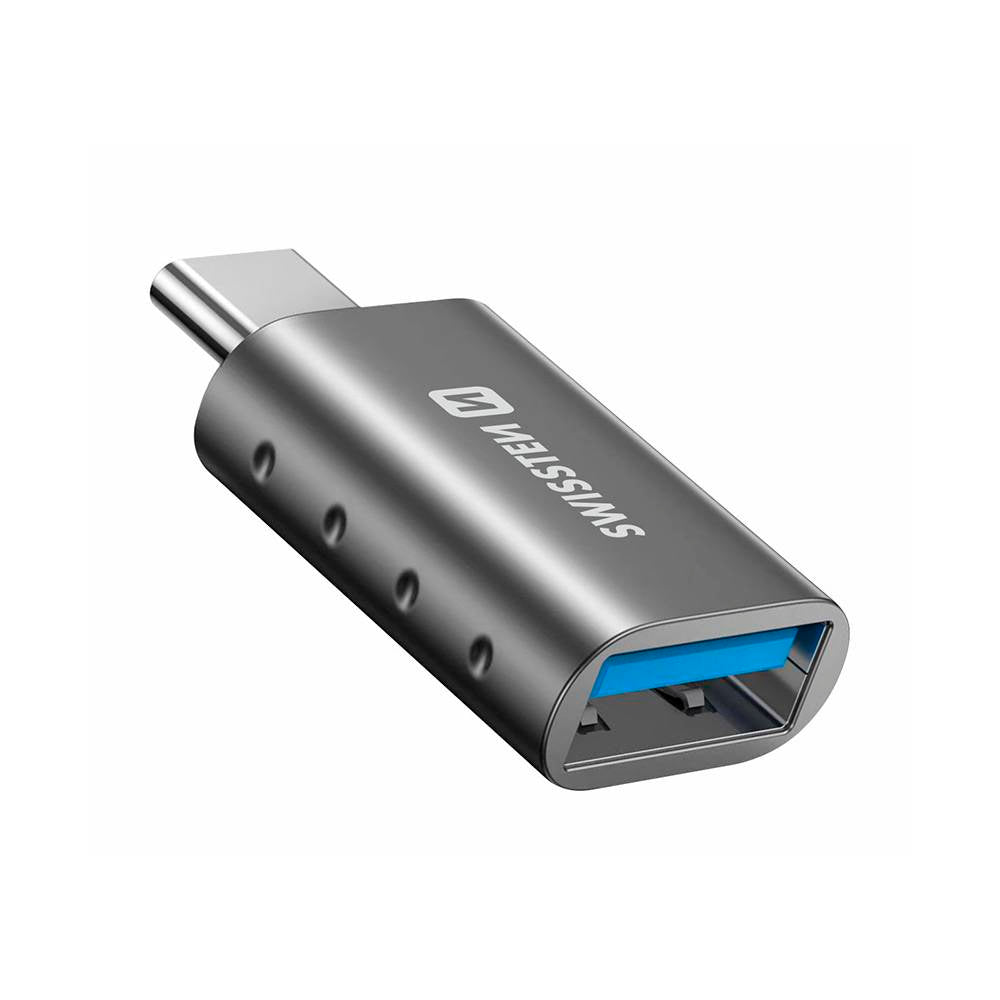Adaptador Swissten USB-A para USB-C 3.0 Cinzento