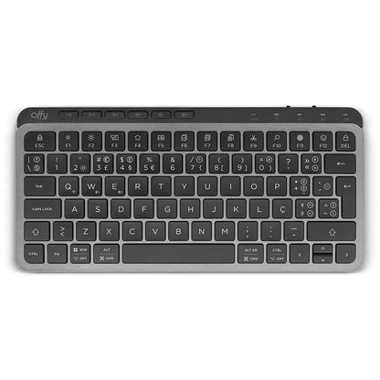 Teclado Offy Flexi Mini Wireless RF 2.4GHz + Bluetooth 5.1 Multi-Device PT Cinzento