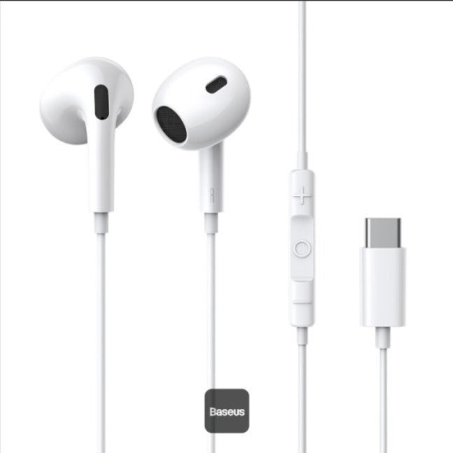 AUSCULTADORES BASEUS ENCOK CZ17 SEMI-IN-EAR WIRED EARPHONES MOON WHITE