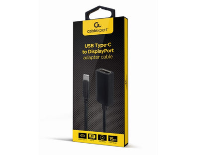 Adaptador Gembird USB-C para DisplayPort 4K 60Hz 15cm Preto