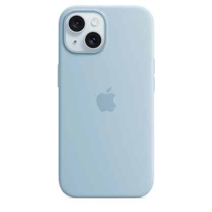 Capa Silicone MagSafe iPhone 15 Pro - Azul Claro Original