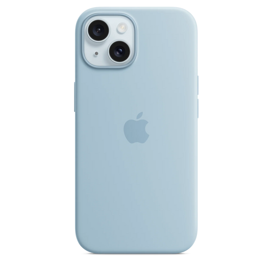 Capa Silicone MagSafe iPhone 15 Pro - Azul Claro Original