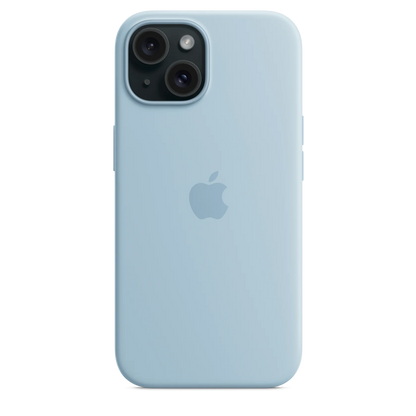 Capa Silicone MagSafe iPhone 15 Pro - Azul Claro Original
