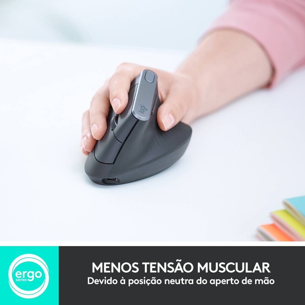 Rato Óptico Logitech MX Vertical Advanced Ergonomic Wireless 4000DPI Preto