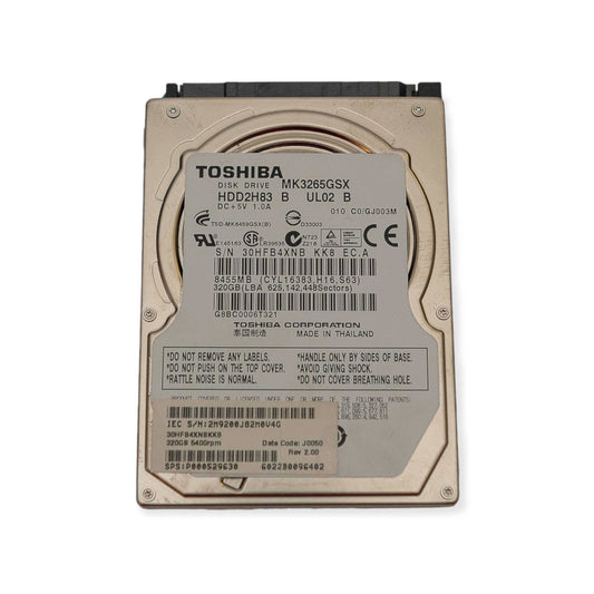 Disco Rígido Genérico HDD 2,5'' 320GB 5400RPM | Estado: Muito Bom