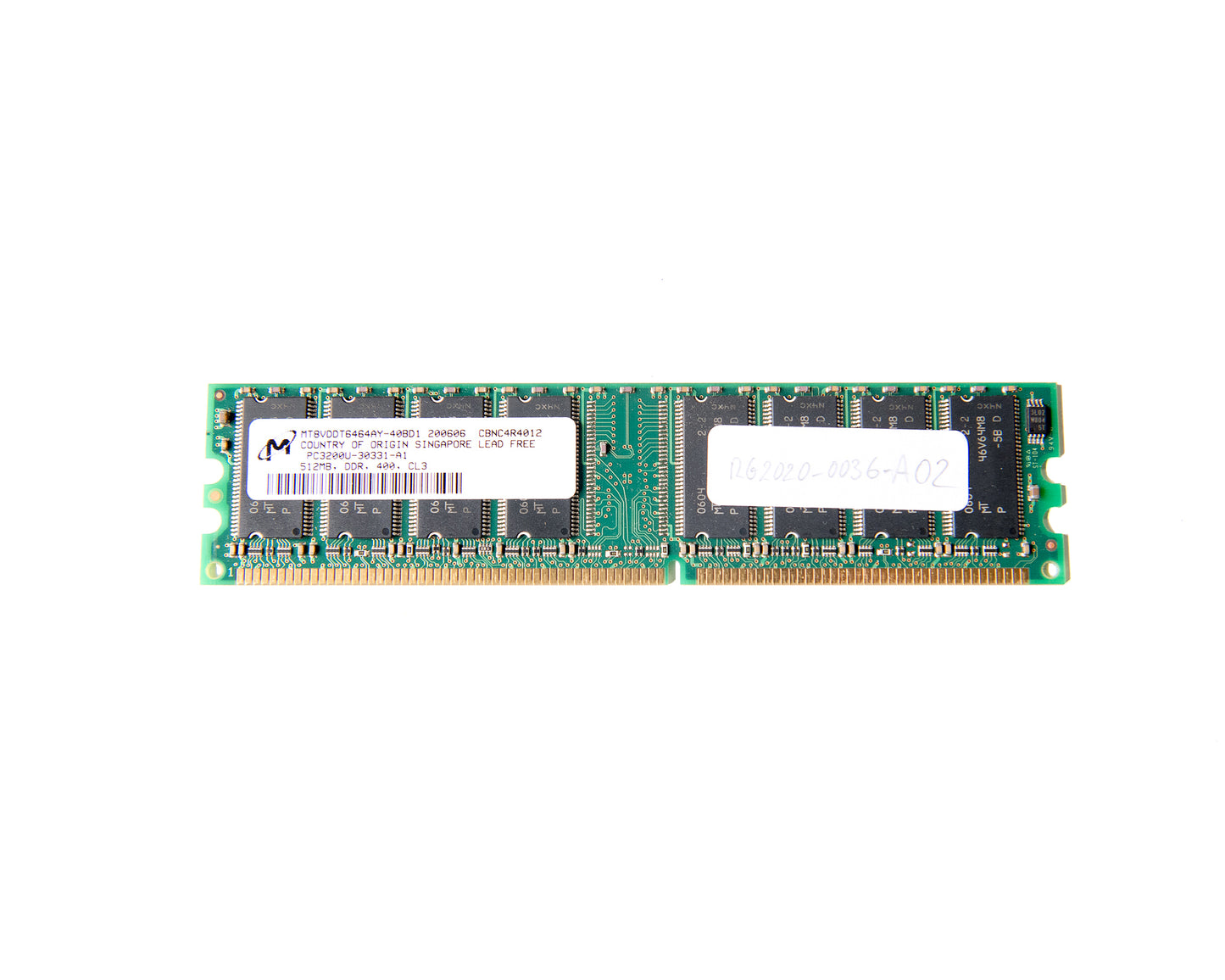Memória Ram DIMM Micron 512Mb DDR400Mhz MT8VDDT6464AY-40BD1