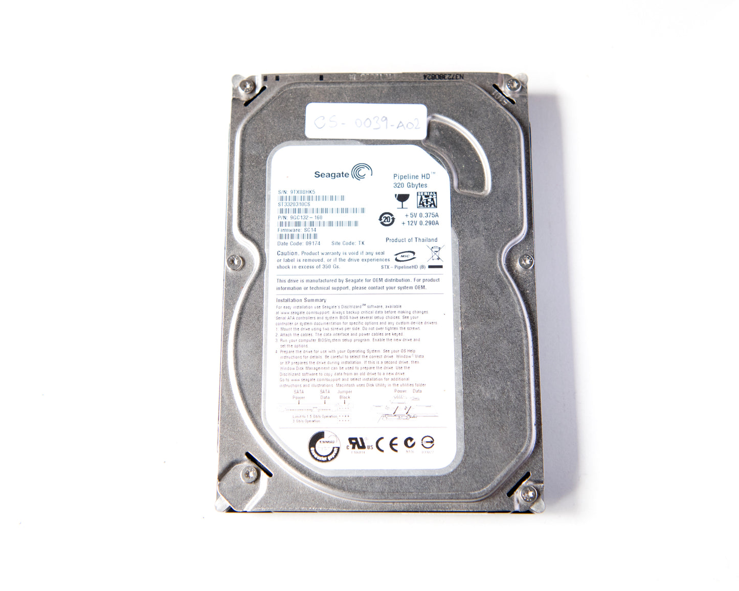 Disco Rígido 3,5'' Seagate Pipeline HD 320gb ST3320310CS