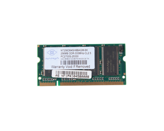 Memória Ram SO-DIMM Nanya 256MB DDR 333Mhz NT256D64SH8C0GM-6K 394264-001